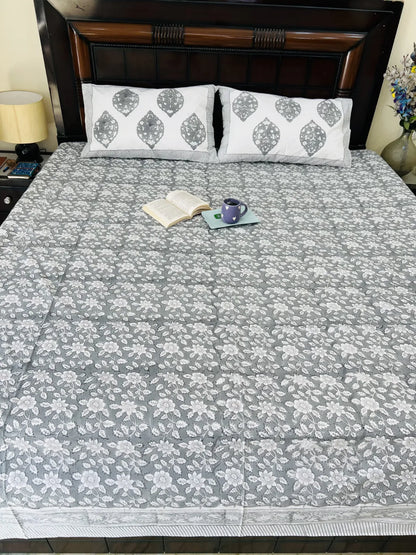 Neelpatra Boota cotton bedsheet set - Heritagewear