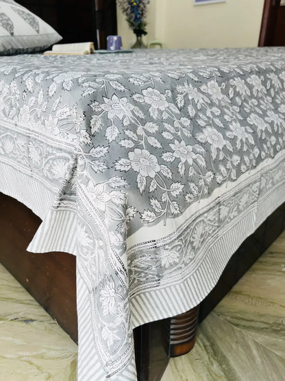 Neelpatra Boota cotton bedsheet set - Heritagewear
