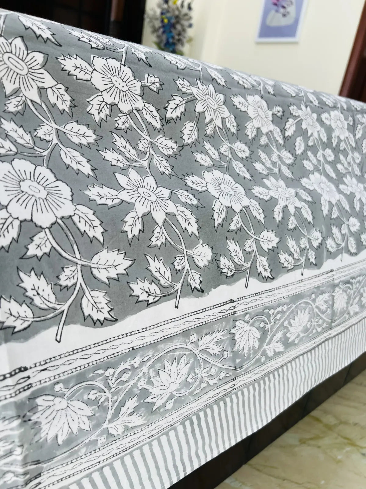 Neelpatra Boota cotton bedsheet set - Heritagewear