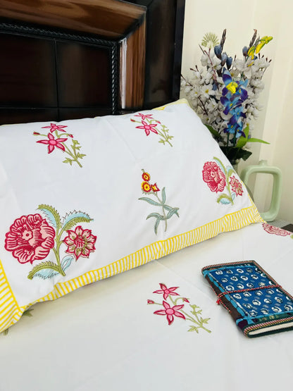 Rosa cotton bedsheet set - Heritagewear