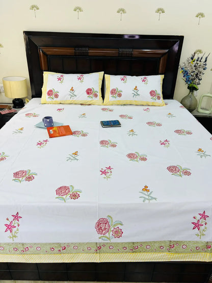Rosa cotton bedsheet set - Heritagewear