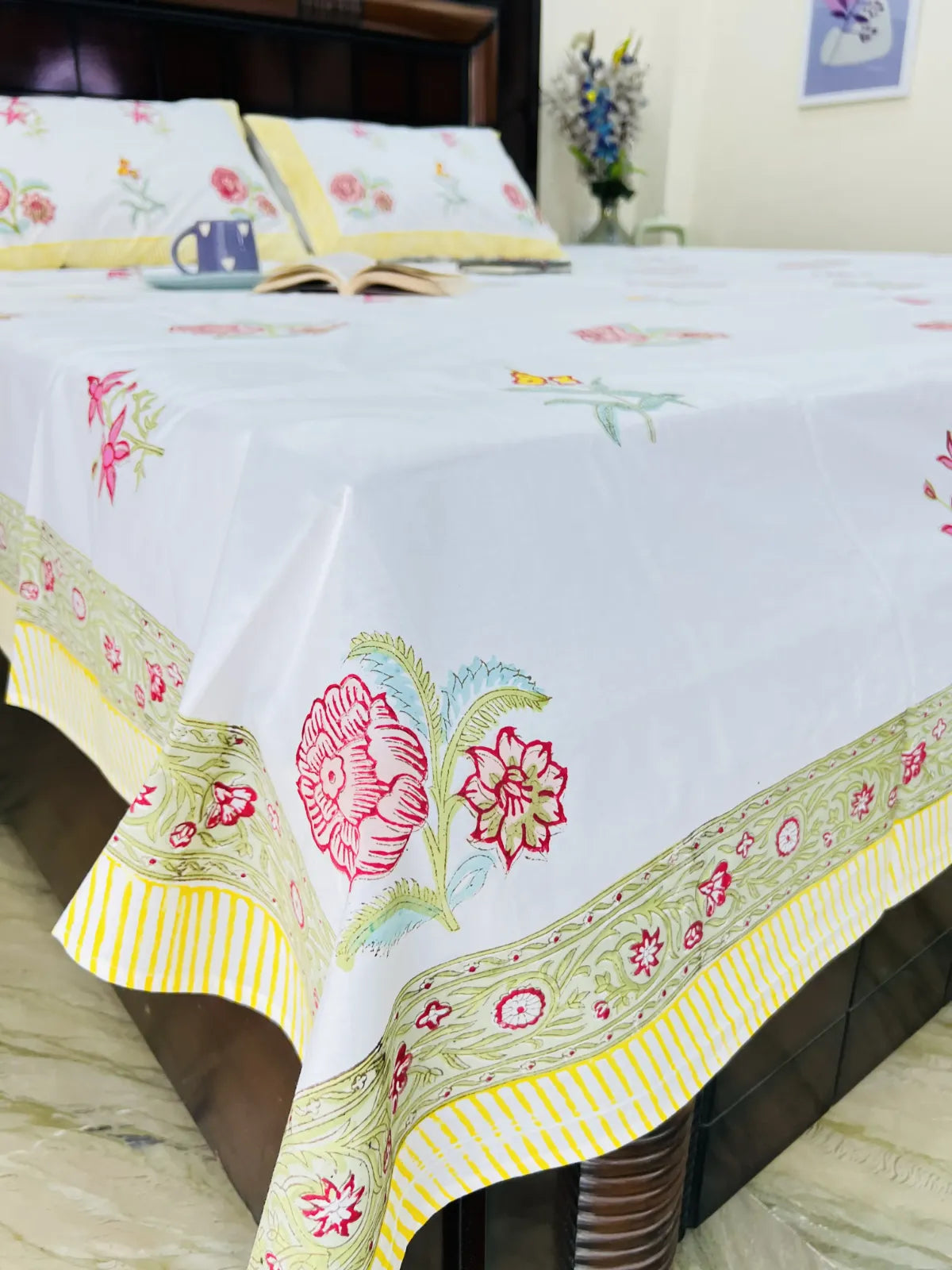 Rosa cotton bedsheet set - Heritagewear