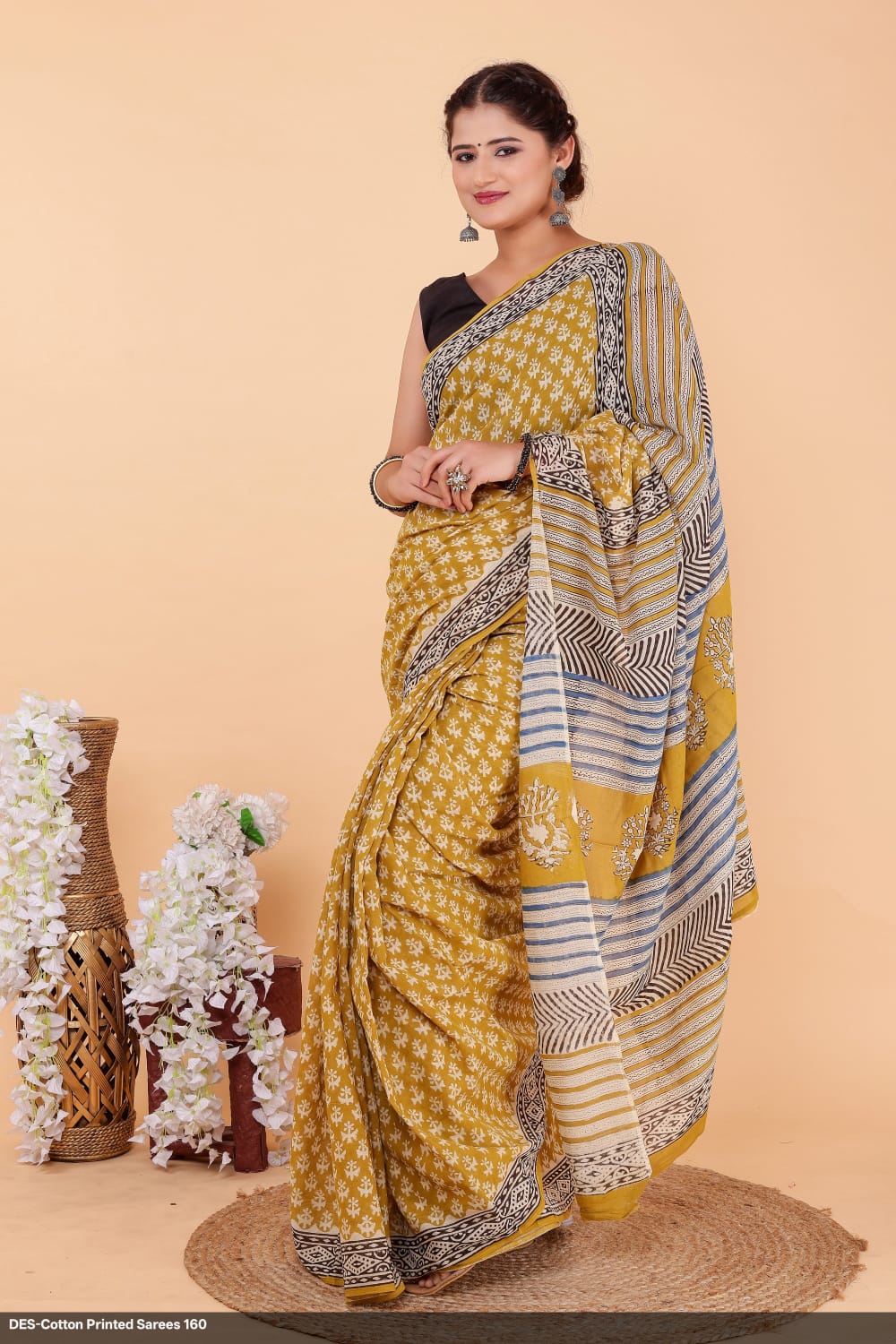 Soft & Lightweight Hand Block Printed Mulmul Cotton Saree