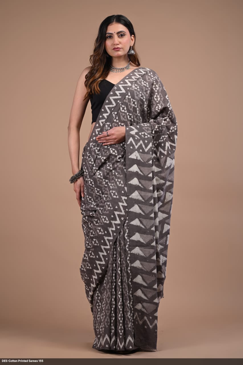Soft & Lightweight Hand Block Printed Mulmul Cotton Saree