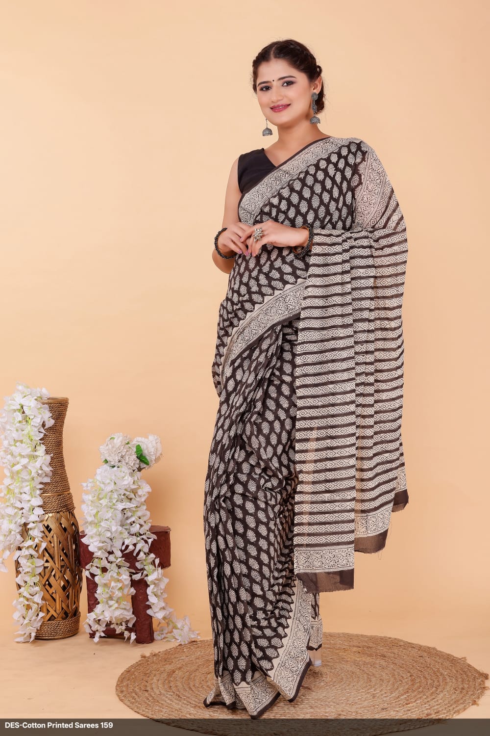 Soft & Lightweight Hand Block Printed Mulmul Cotton Saree
