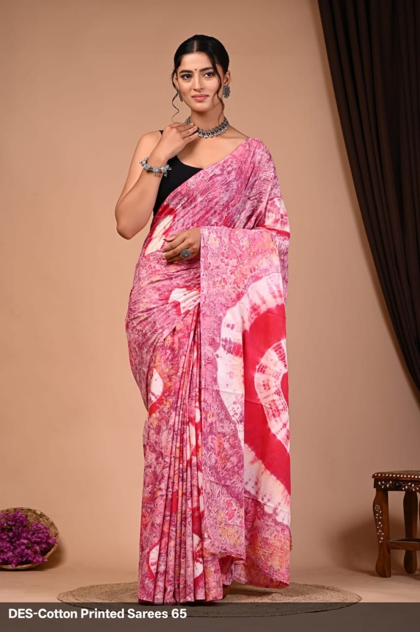 Soft & Lightweight Hand Block Printed Mulmul Cotton Saree