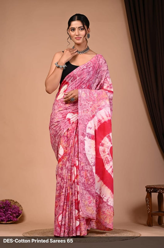 Soft & Lightweight Hand Block Printed Mulmul Cotton Saree
