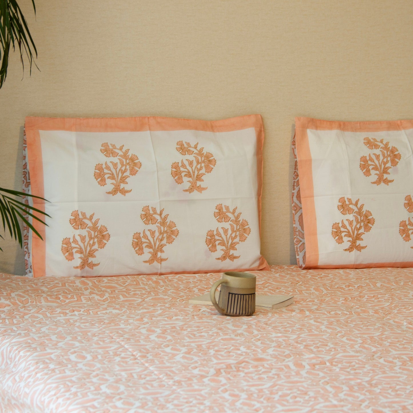 Peach Orchard Pure Cotton Super King Bedsheet by Heritagewear