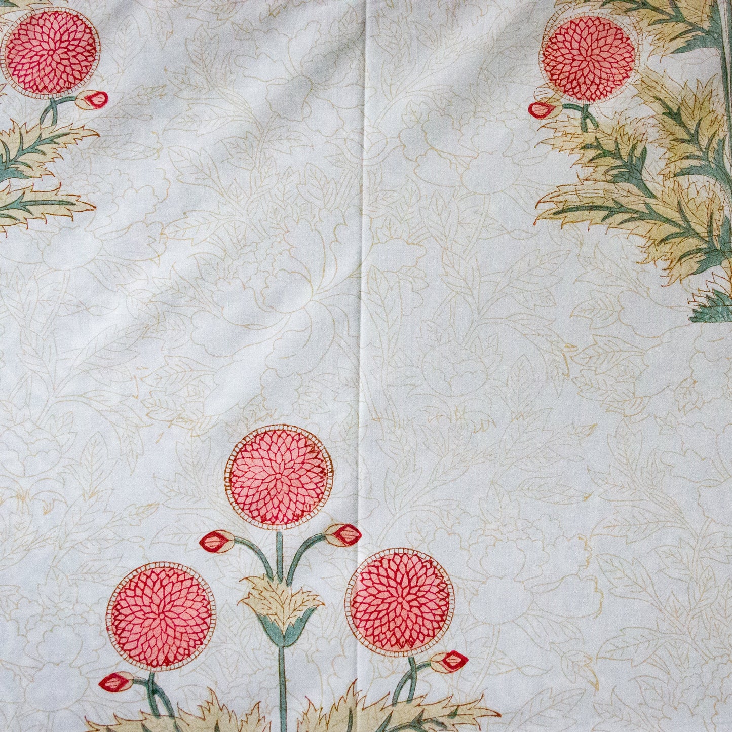 Amaranthus Hand Block Printed Cotton King Size Bedsheet Set