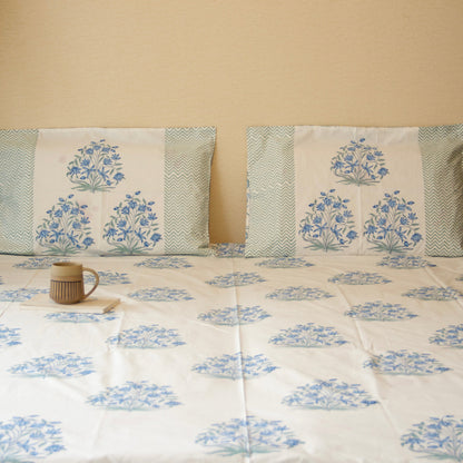 Blue Haven Pure Cotton King Size Bedsheet Set