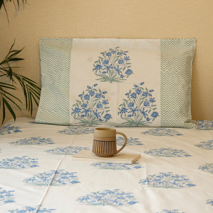 Blue Haven Pure Cotton King Size Bedsheet Set