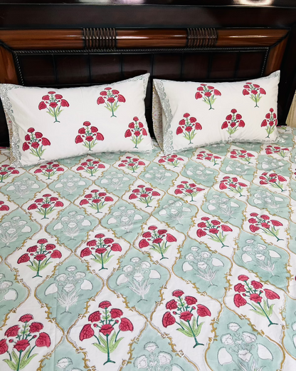 Madhuban cotton bedsheet set - Heritagewear
