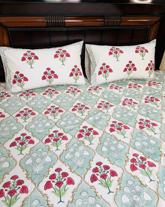 Madhuban cotton bedsheet set - Heritagewear
