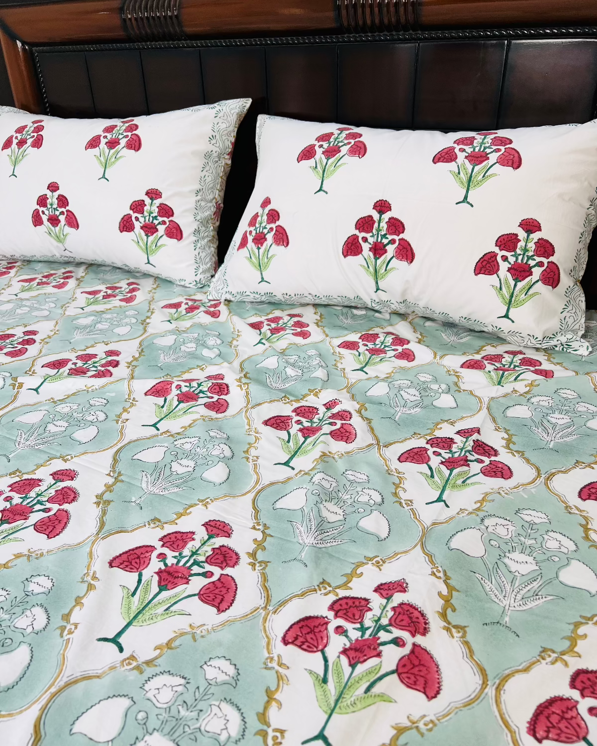 Madhuban cotton bedsheet set - Heritagewear