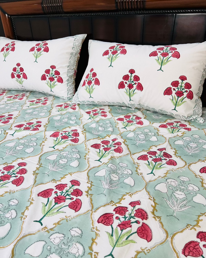 Madhuban cotton bedsheet set - Heritagewear