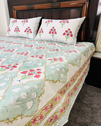 Madhuban cotton bedsheet set - Heritagewear