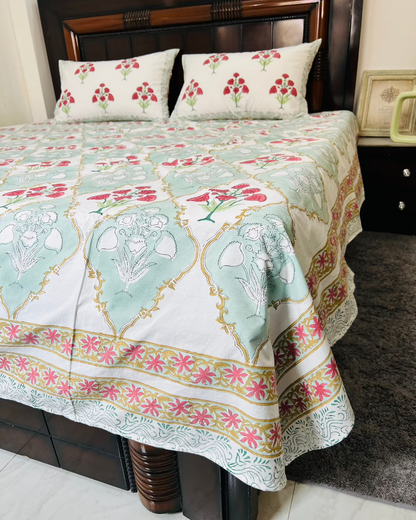 Madhuban cotton bedsheet set - Heritagewear