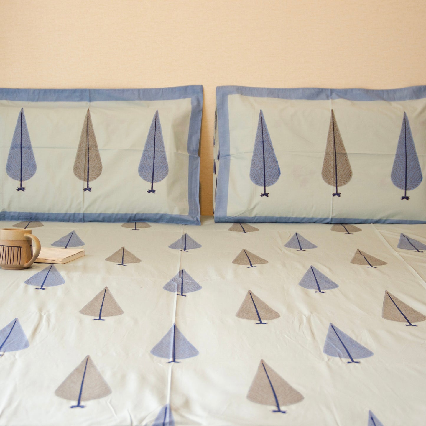 Blue Cypress Pure Cotton King Size Bedsheet Set
