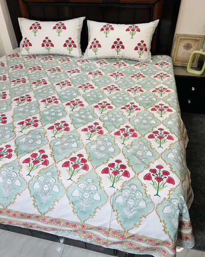 Madhuban cotton bedsheet set - Heritagewear
