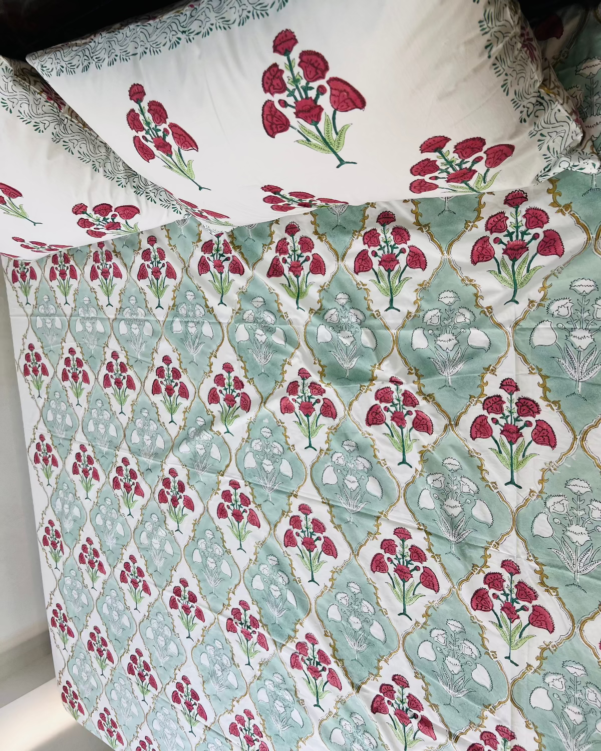 Madhuban cotton bedsheet set - Heritagewear