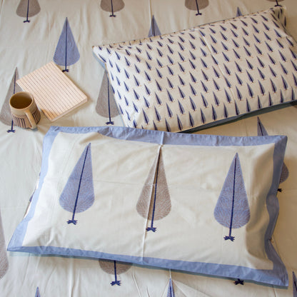 Blue Cypress Pure Cotton King Size Bedsheet Set