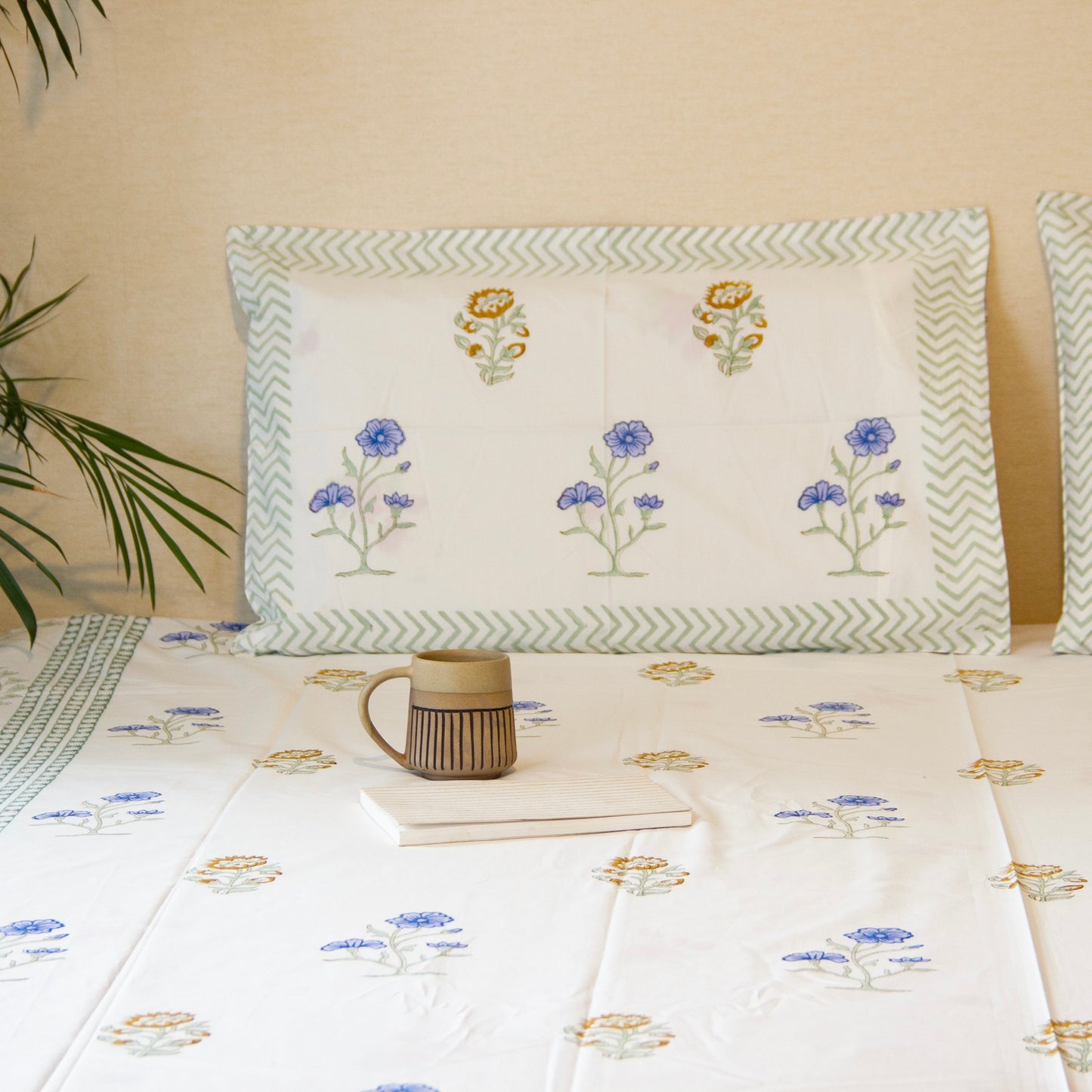 Floral Oasis Pure Cotton King Size Bedsheet Set