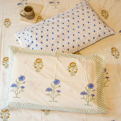 Floral Oasis Pure Cotton King Size Bedsheet Set