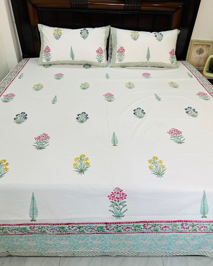 Bagh-Bahar cotton bedsheet set - Heritagewear