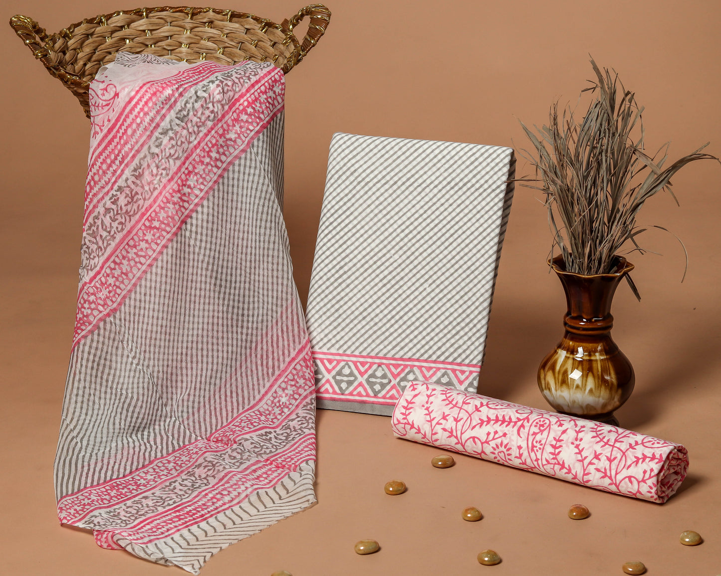 Cotton Suit with Chiffon Dupatta