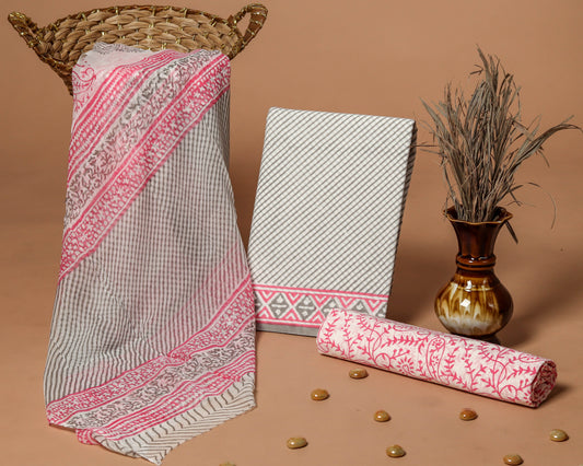 Cotton Suit with Chiffon Dupatta