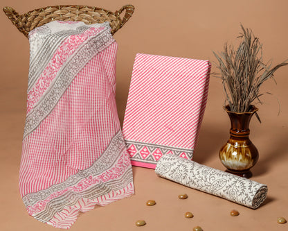Cotton Suit with Chiffon Dupatta