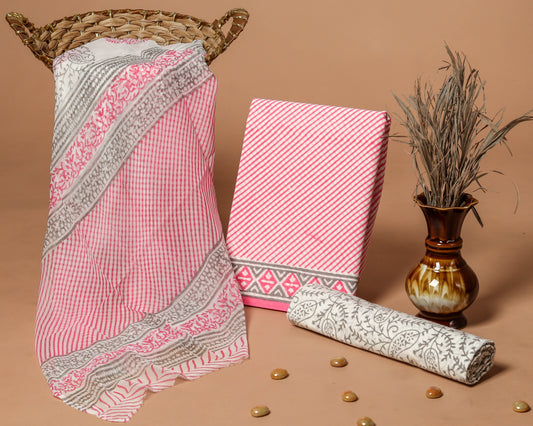 Cotton Suit with Chiffon Dupatta