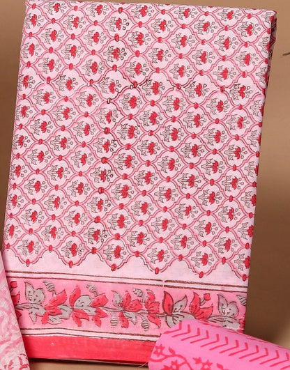 Cotton Suit with Chiffon Dupatta