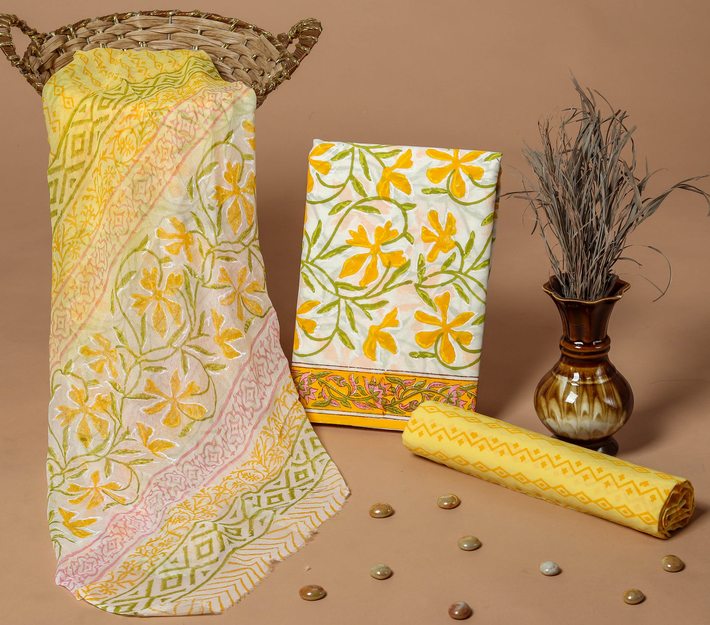 Cotton Suit with Chiffon Dupatta