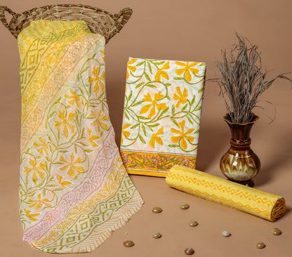 Cotton Suit with Chiffon Dupatta