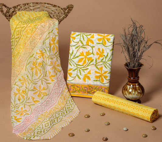 Cotton Suit with Chiffon Dupatta