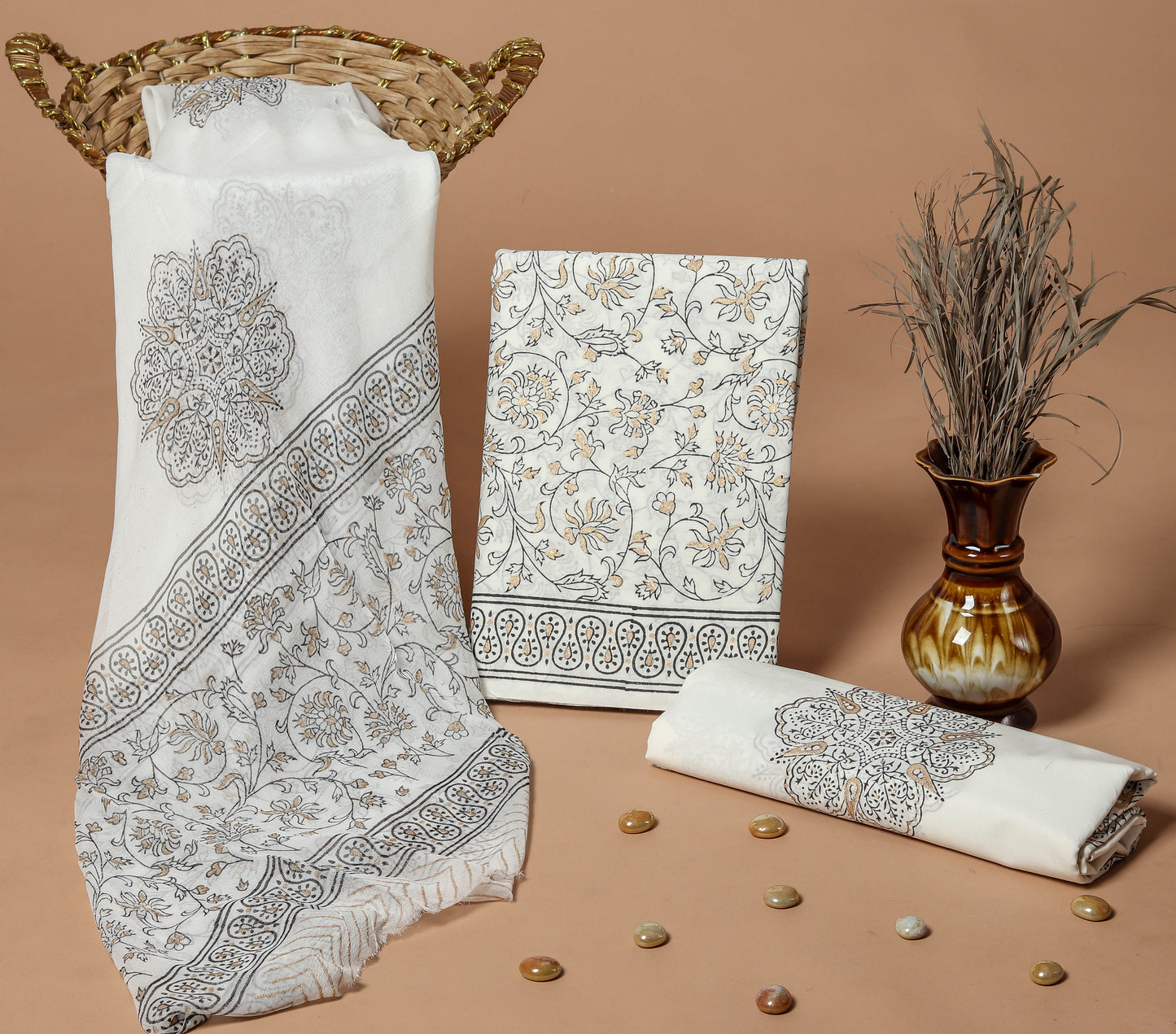 Cotton Suit with Chiffon Dupatta
