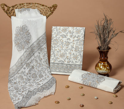 Cotton Suit with Chiffon Dupatta