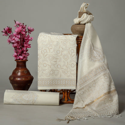 Cotton Suit with Chanderi Dupatta