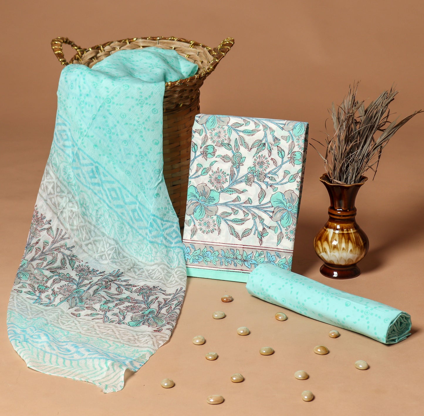 Cotton Suit with Chiffon Dupatta