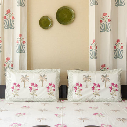 Floral Fantasia pure cotton Super King bedsheet set by Heritagewear
