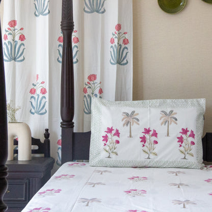 Floral Fantasia Pure Cotton Super King Bedsheet by Heritagewear