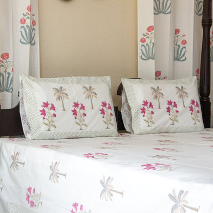 Floral Fantasia Pure Cotton Super King Bedsheet by Heritagewear