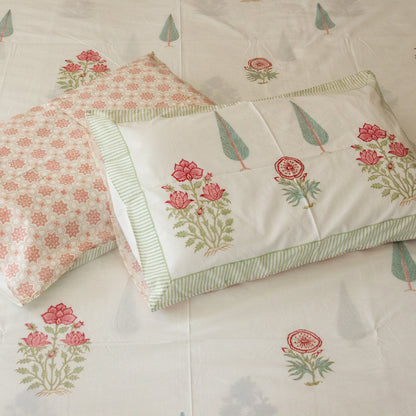 Hibiscus Harmony Bedsheet Pure Cotton Super King Bedsheet by Heritagewear