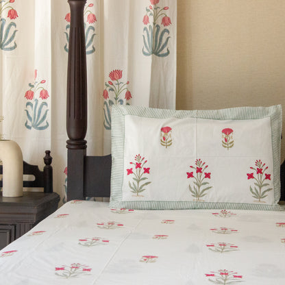 Cherry Blossom Breeze Pure Cotton Super King Bedsheet by Heritagewear