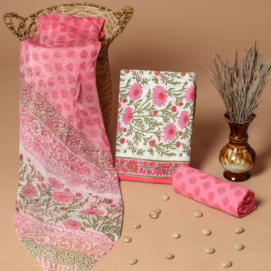 Cotton Suit with Chiffon Dupatta
