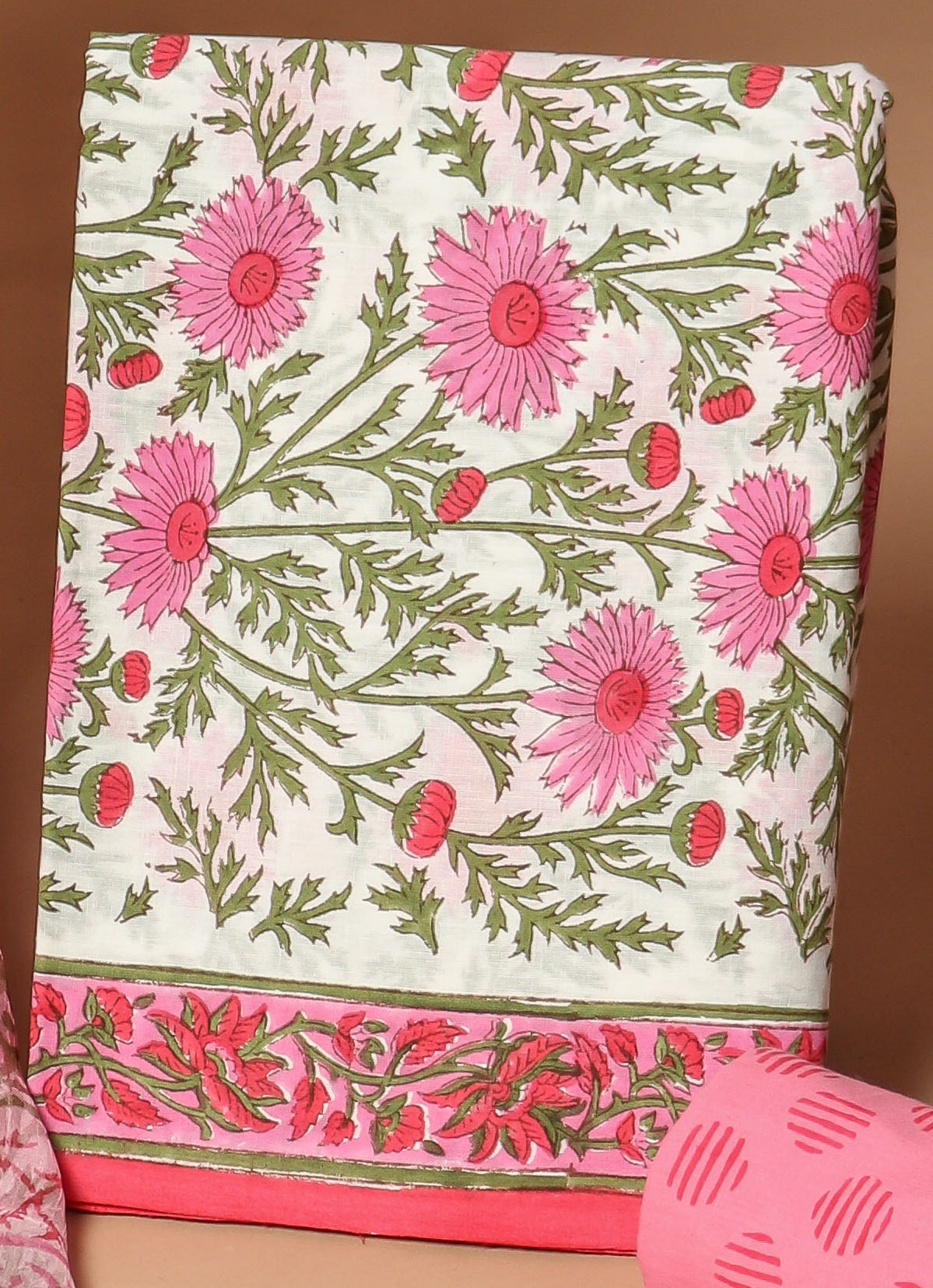 Cotton Suit with Chiffon Dupatta