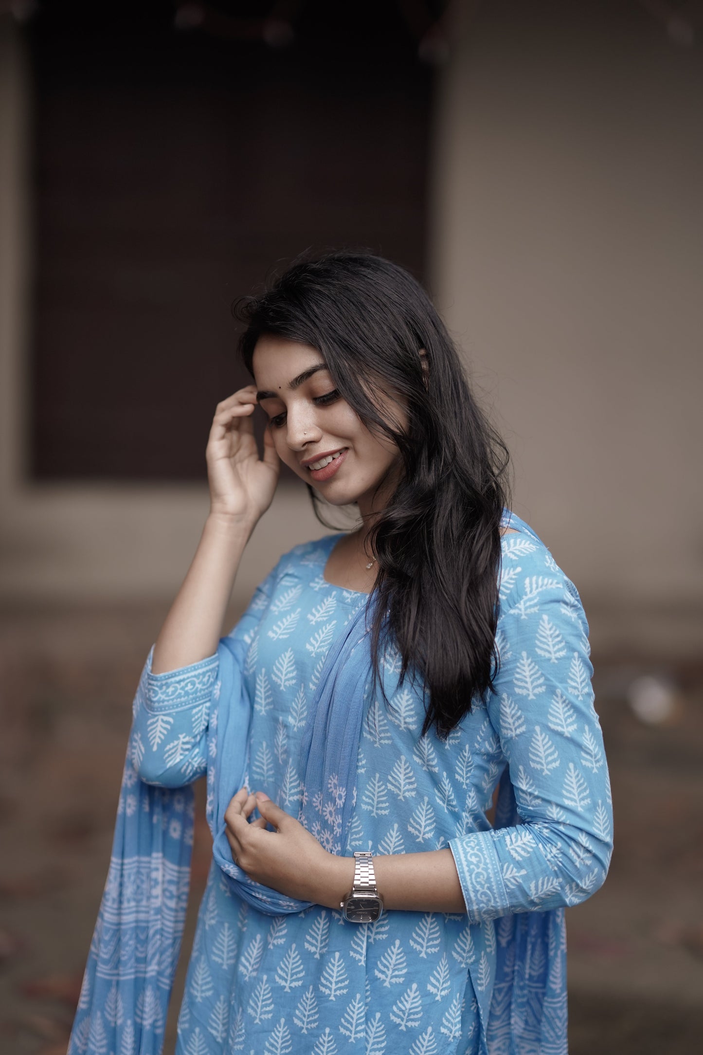 Cotton Suit with Chiffon Dupatta