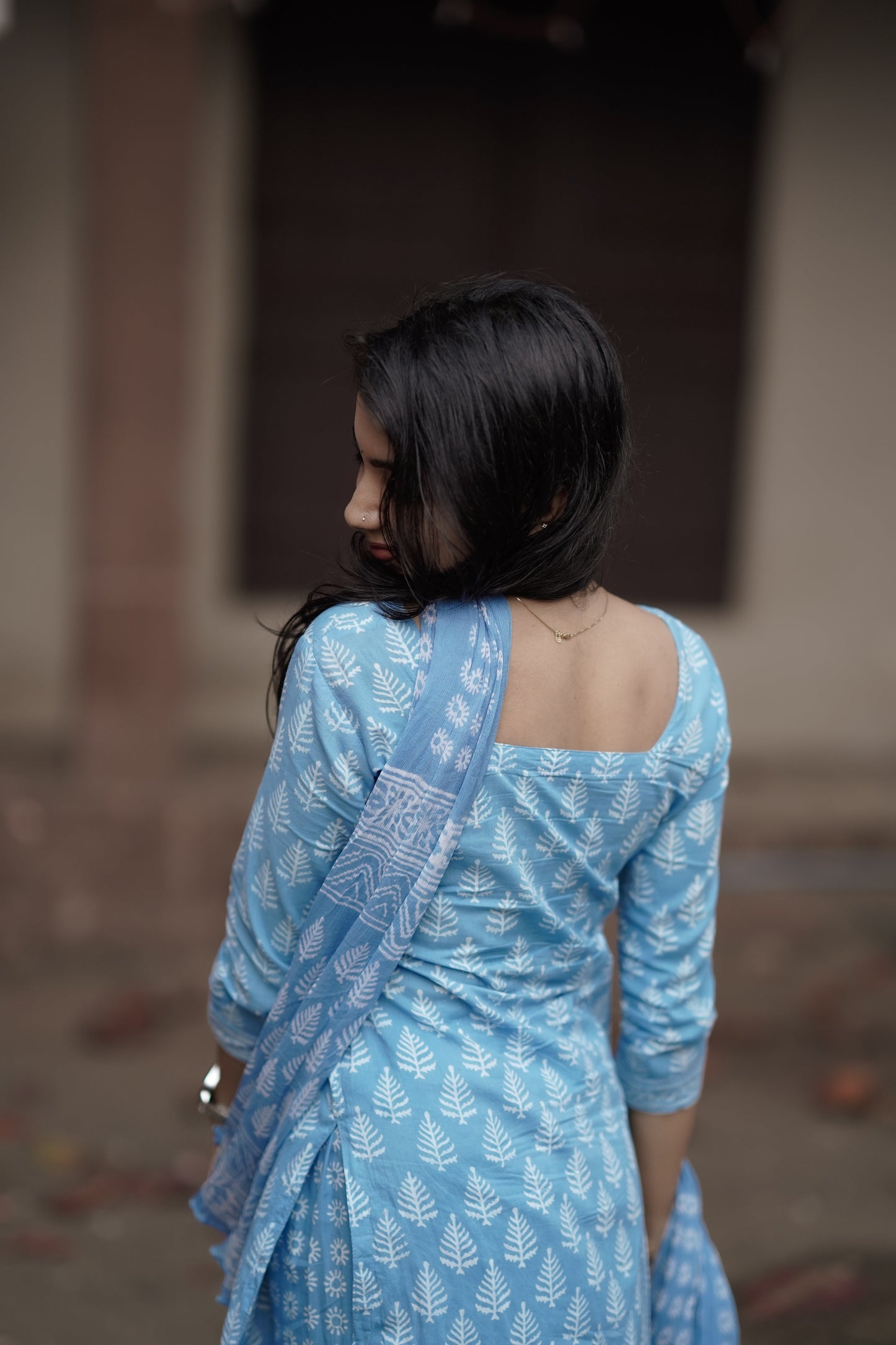 Cotton Suit with Chiffon Dupatta