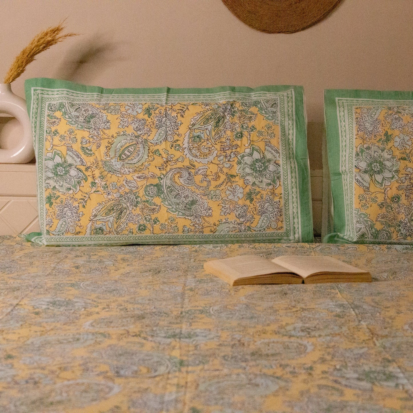 Blossom Green Pure Cotton King Size Bedsheet Set
